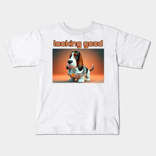 Basset Hound - Looking Good and dressed for success Kids T-Shirt